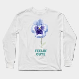 Pansy blue for you Long Sleeve T-Shirt